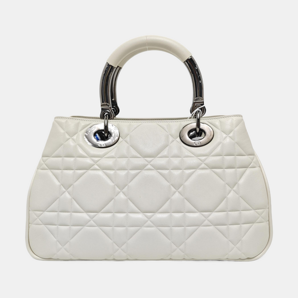 Lady 95.22 Cannage Calfskin White