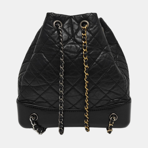 GABRIELLE Small Quilted Calfskin Black