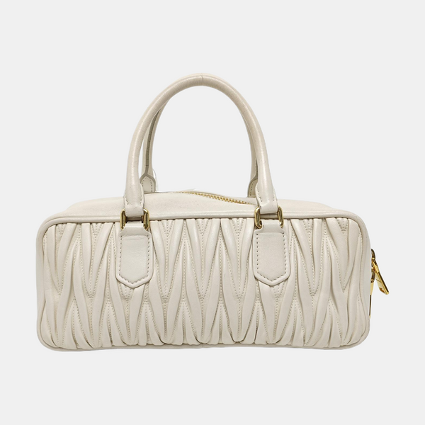 Authenticated pre-owned Arcadie Matelassé Large Quilted Lambskin White - Shoulder Bag at Looply