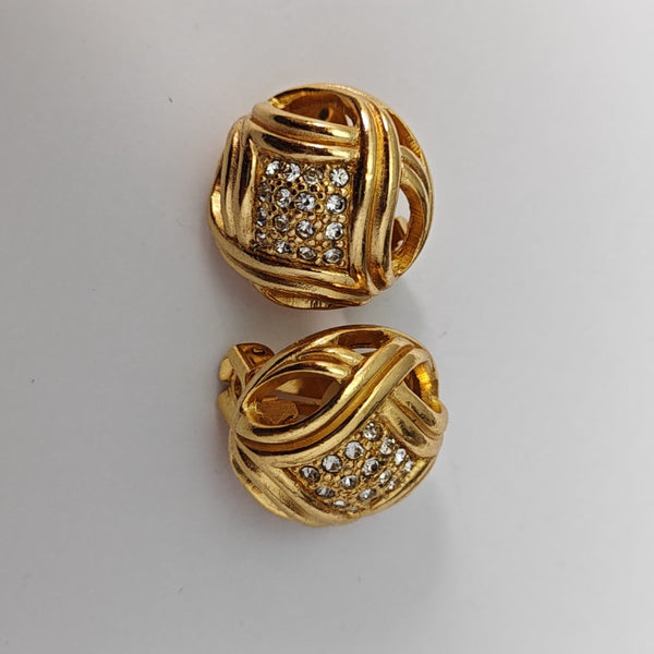 Metal Gold Clip On Earrings