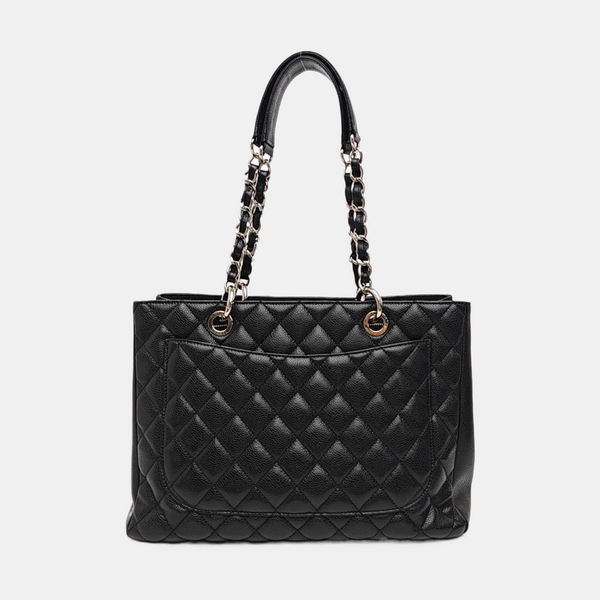CHANEL GST Large Quilted Grained Calfskin Black