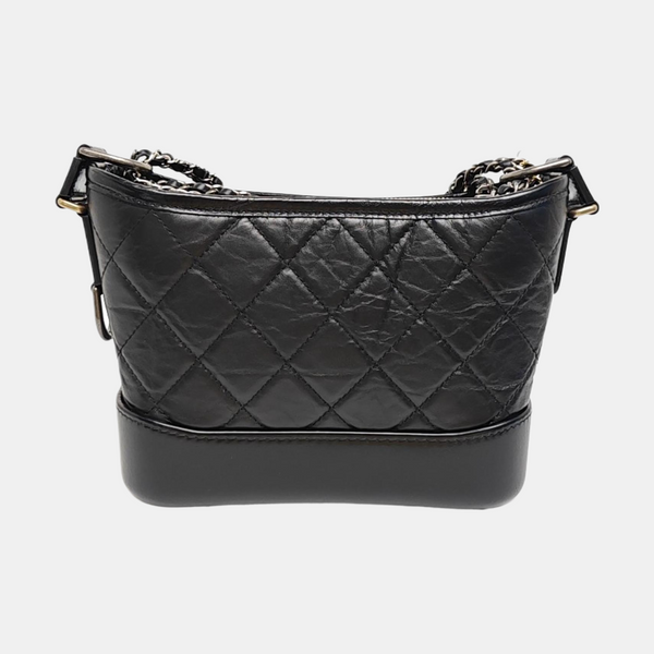 GABRIELLE Small Quilted Vintage Calf Black