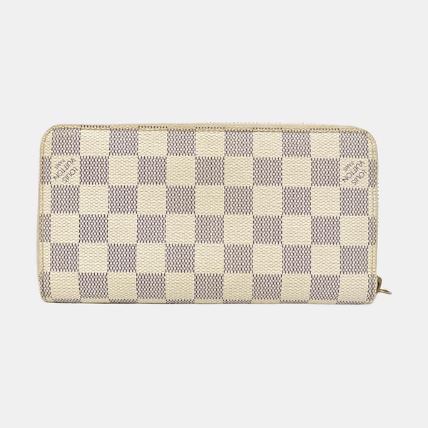 ZIPPY Damier Azur Coated Canvas White Wallet