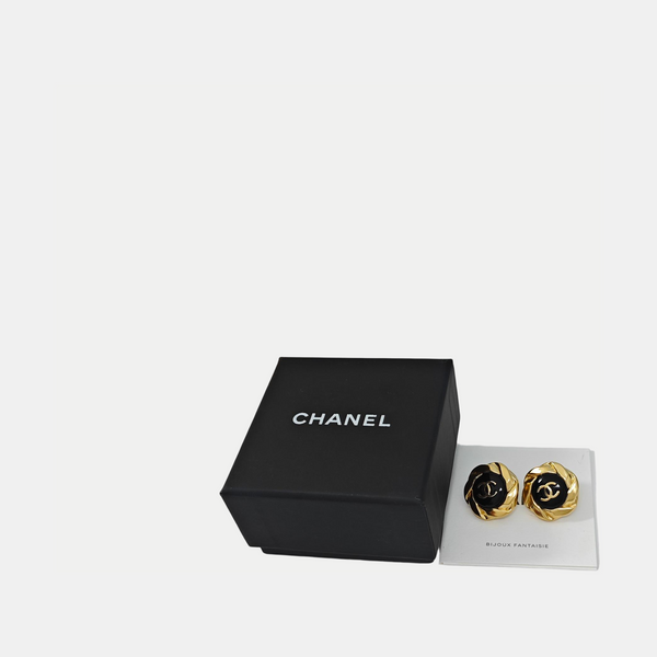 Metal Black Stud Earrings