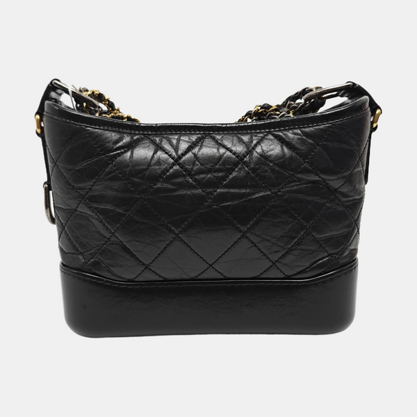 GABRIELLE Small Quilted Calfskin Black
