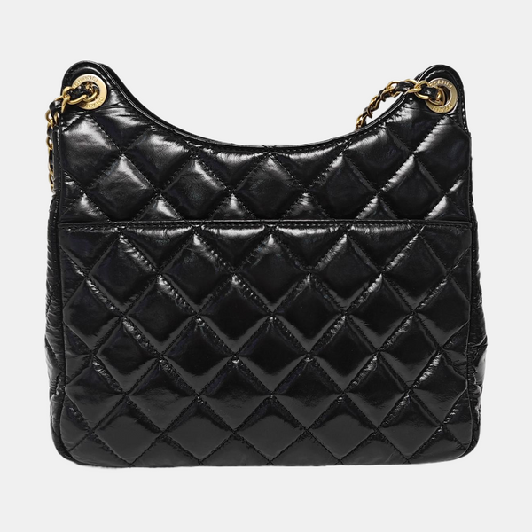 23C HOBO Medium Quilted Calfskin Black
