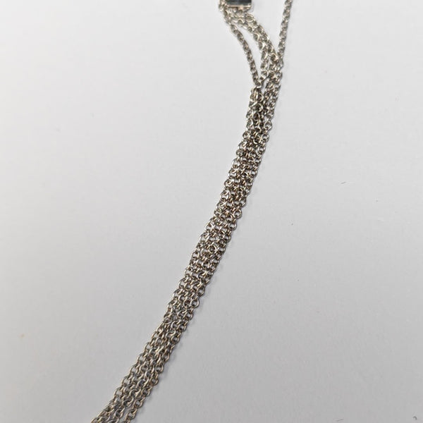 Tiffany T 18k White Gold Silver Necklace