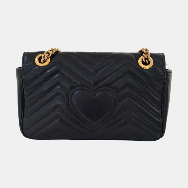 GG Marmont Medium Quilted Calfskin Black