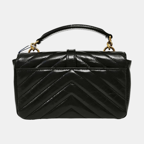 ENVELOPE Small Chevron Calfskin Black