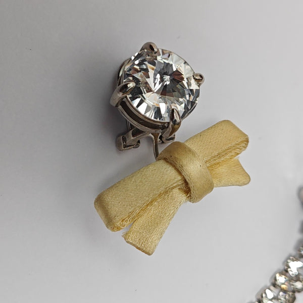 Metal Clear Clip On Earrings