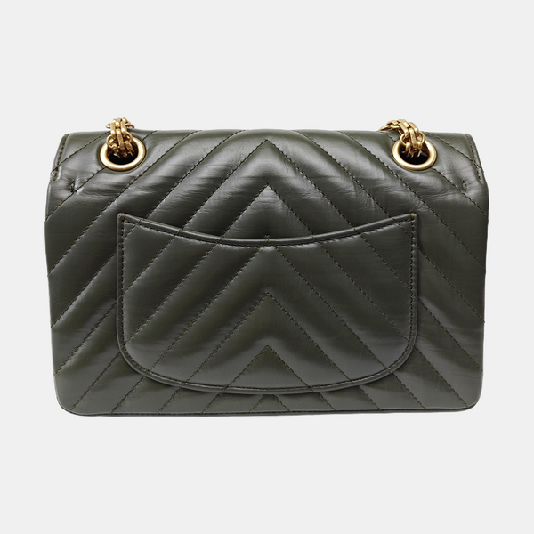 2.55 224 (mini) Chevron Calfskin Green