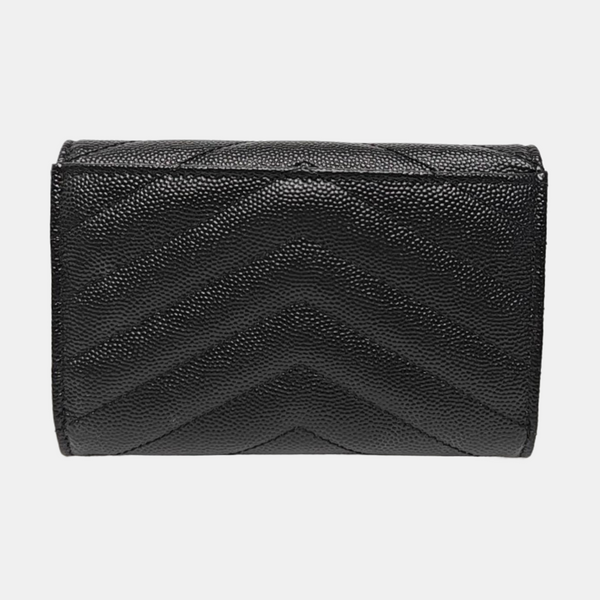 MONOGRAM Small Chevron Calfskin Black Card Holder