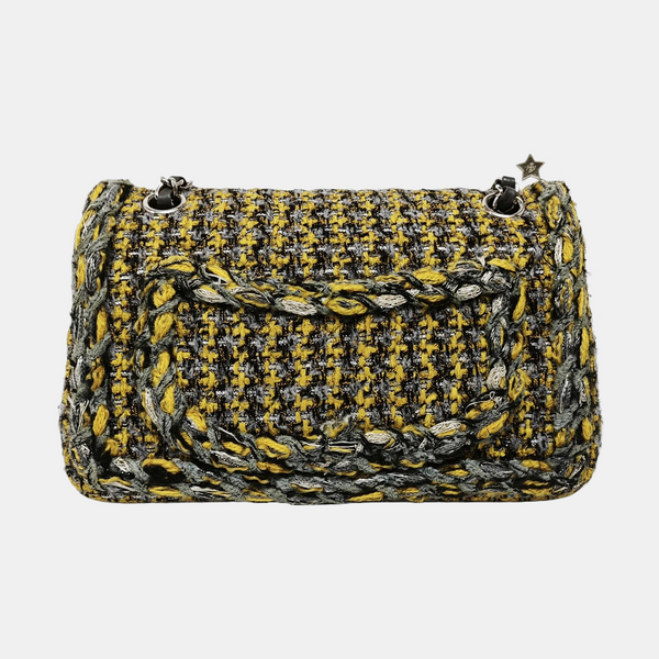 CLASSIC FLAP Medium Quilted Wool Yellow