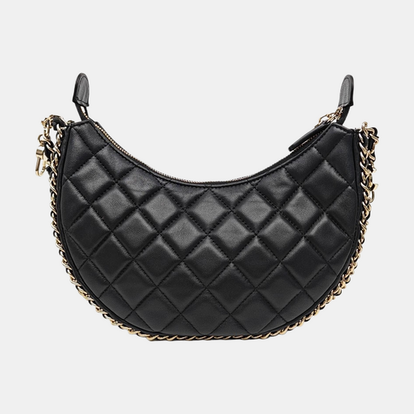 Quilted Lambskin Shoulder Bag Black