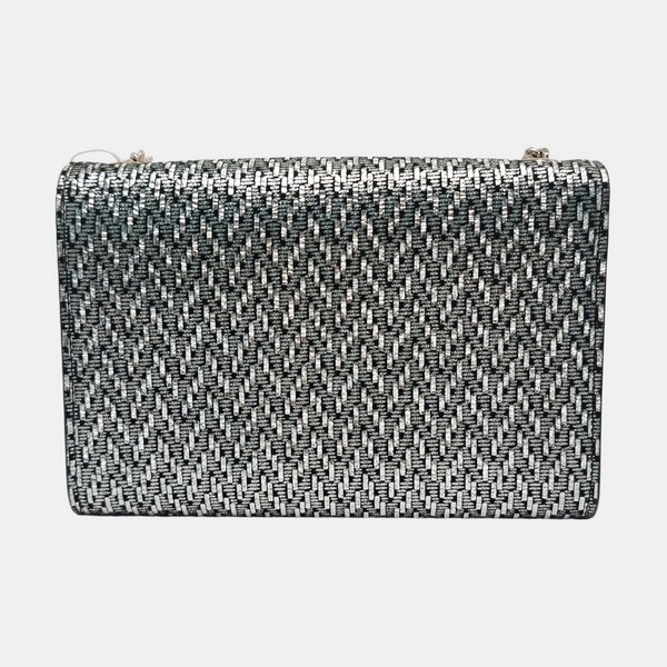 Authenticated pre-owned KATE Small Calfskin Silver - Shoulder Bag at Looply