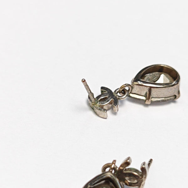 CC Logo Metal Silver Earrings
