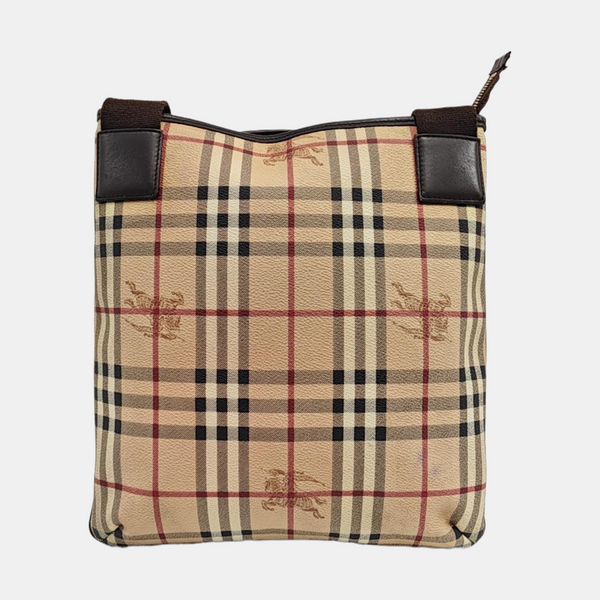 Coated Canvas Crossbody Bag Brown