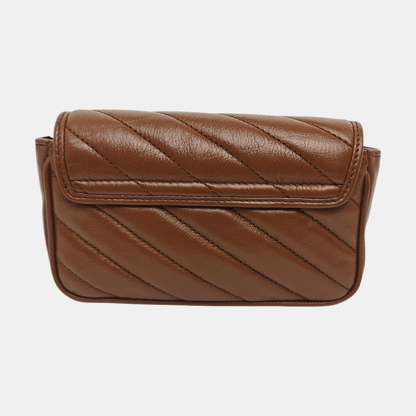 GG Marmont Mini Quilted Calfskin Brown