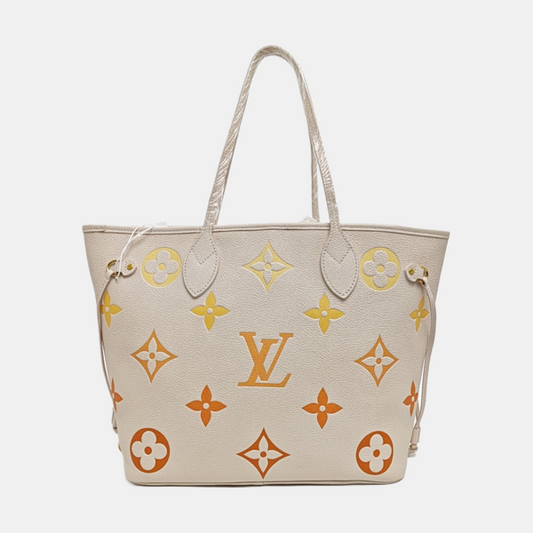 NEVERFULL MM Monogram Calfskin Beige