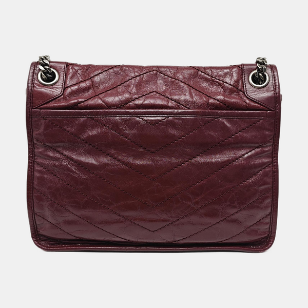 NIKI Medium Chevron Calfskin Red