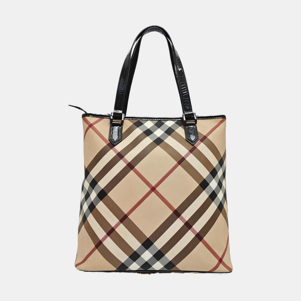 Coated Canvas Tote Bag Medium Beige