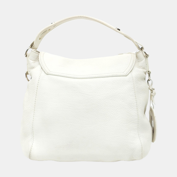Horsebit Chain Large Calfskin White