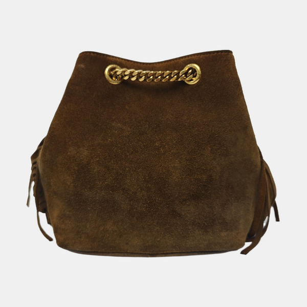 Suede Bucket Bag Brown