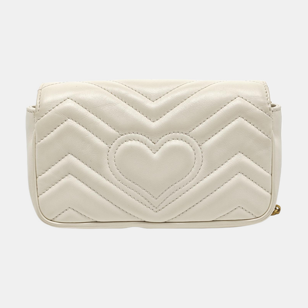 GG Marmont Mini Quilted Calfskin White