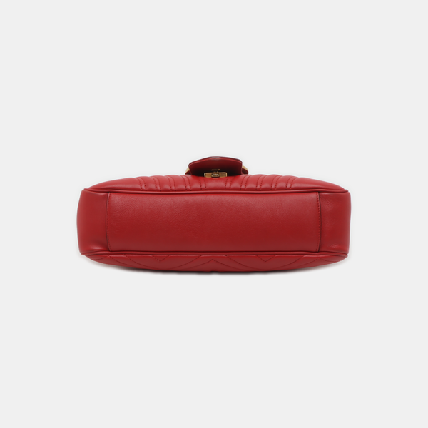 GG Marmont Large Quilted Calfskin Red