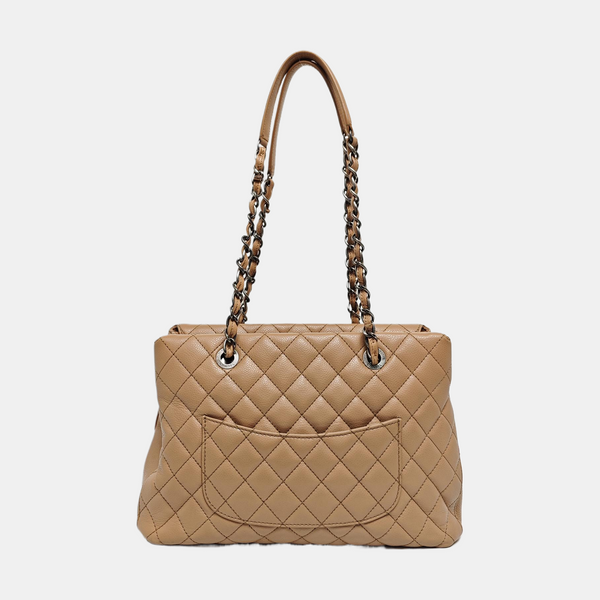 SHIVA Quilted Grained Calfskin Beige