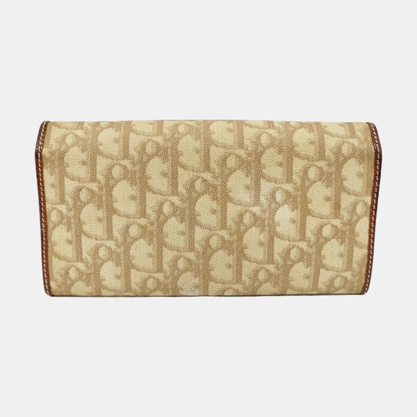 Oblique Coated Canvas Top Handle Bag Beige