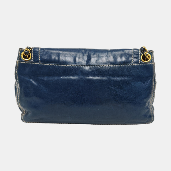 Calfskin Shoulder Bag Blue