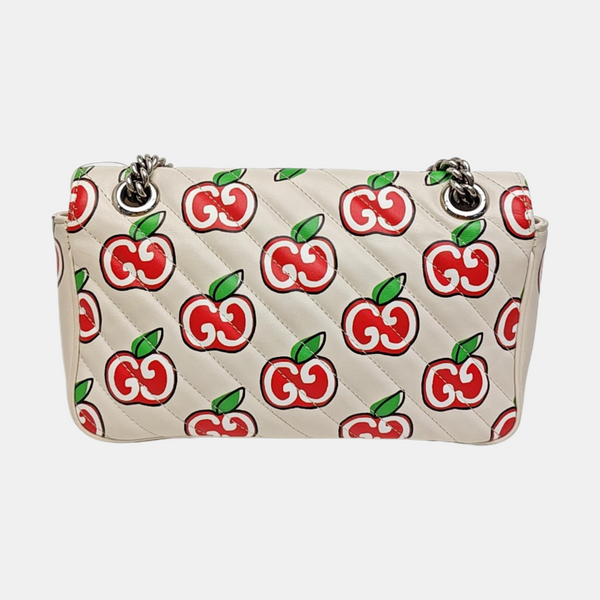 GG Marmont Medium Quilted Calfskin White
