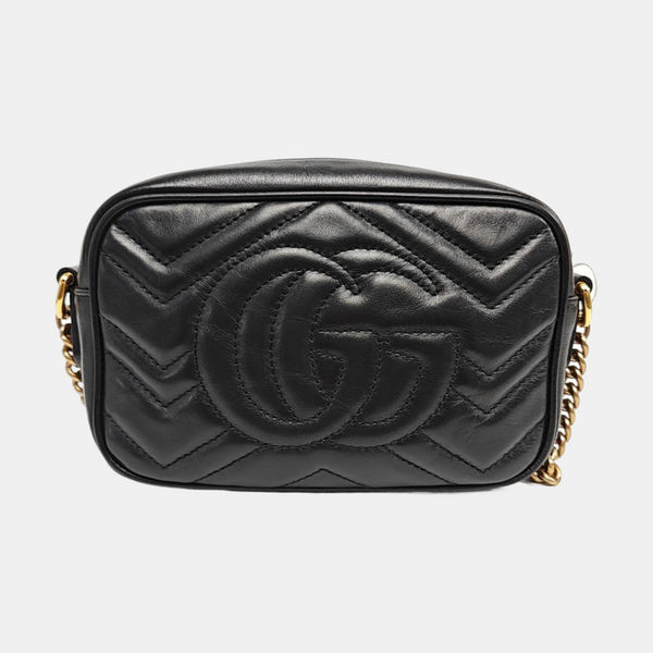 GG Marmont Mini Quilted Calfskin Black