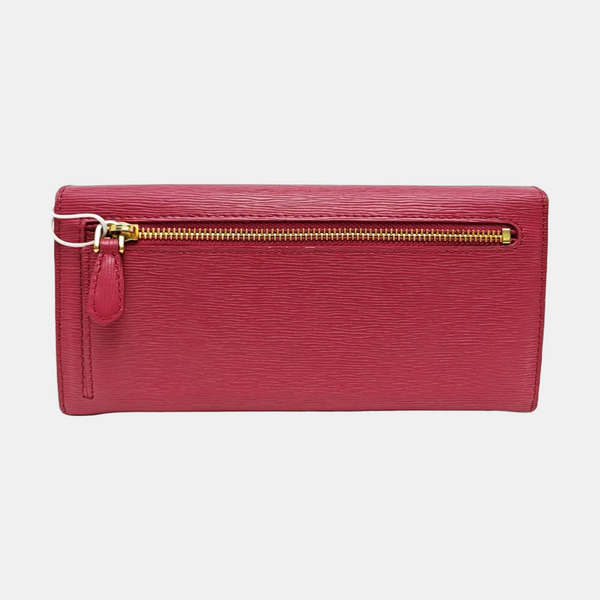 Fold Wallet Saffiano Calfskin Red Wallet