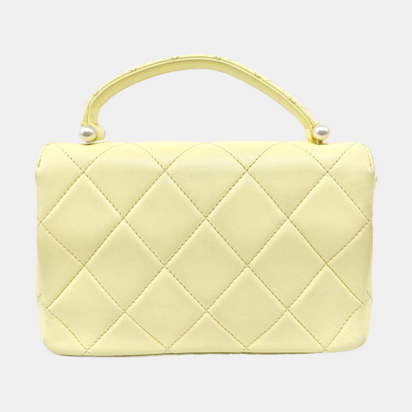 Quilted Lambskin Shoulder Bag Yellow