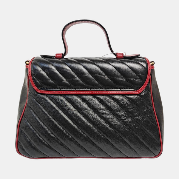 GG Marmont Small Quilted Calfskin Black