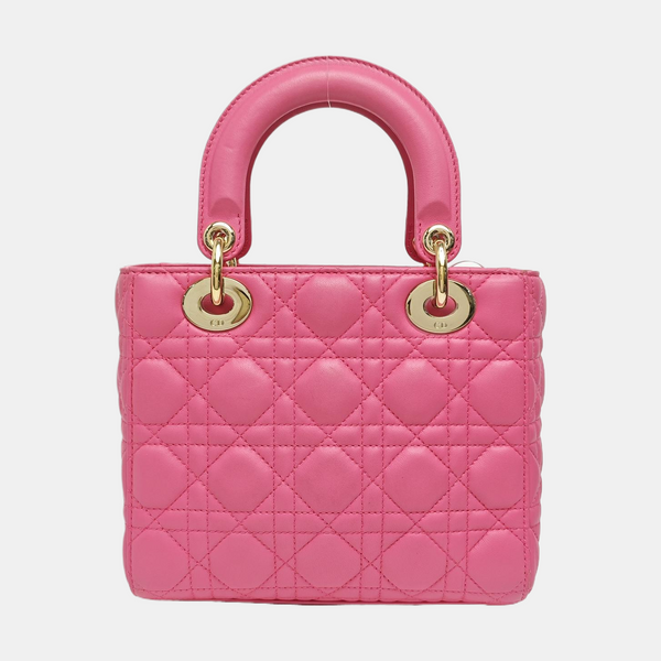 Lady Dior Small Cannage Lambskin Red
