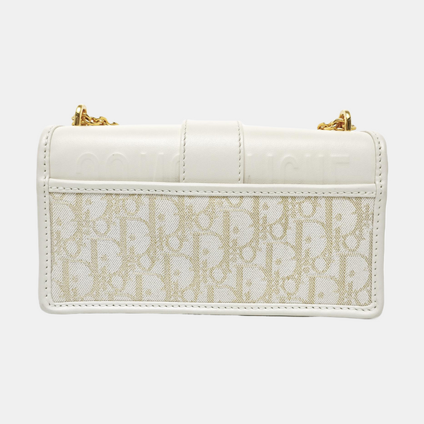 30 Montaigne East-West Small Oblique Canvas White