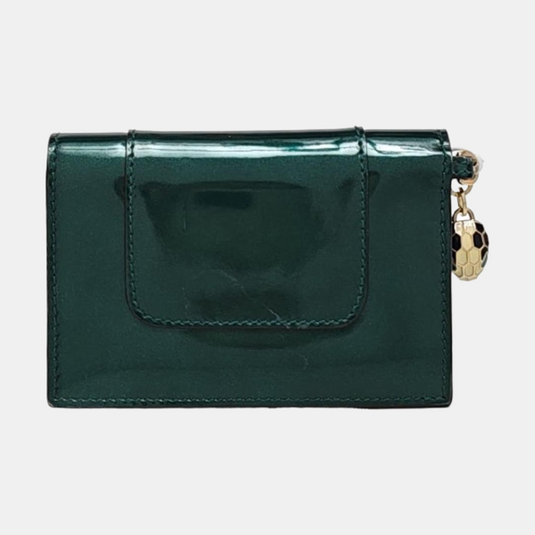SERPENTI FOREVER Patent Leather Green Wallet