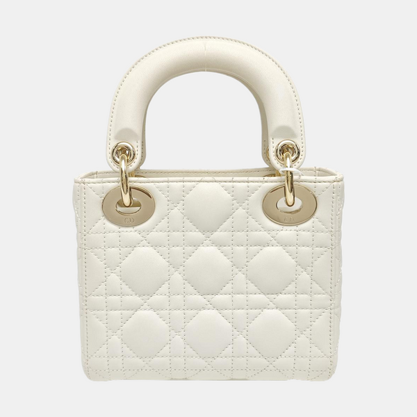 Lady Dior Mini Cannage Lambskin White