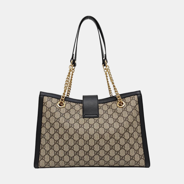 Padlock Medium Monogram Coated Canvas Beige