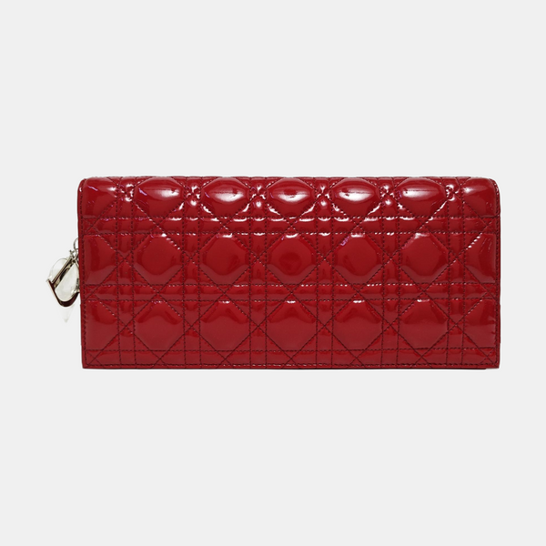 Lady Dior Medium Cannage Patent Leather Red