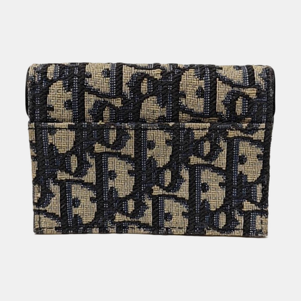 Saddle Mini Oblique Canvas Blue Card Holder