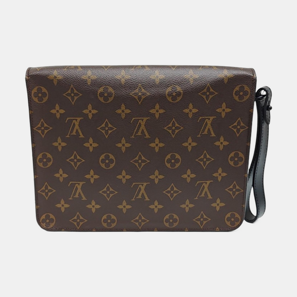 S LOCK Monogram Coated Canvas Brown