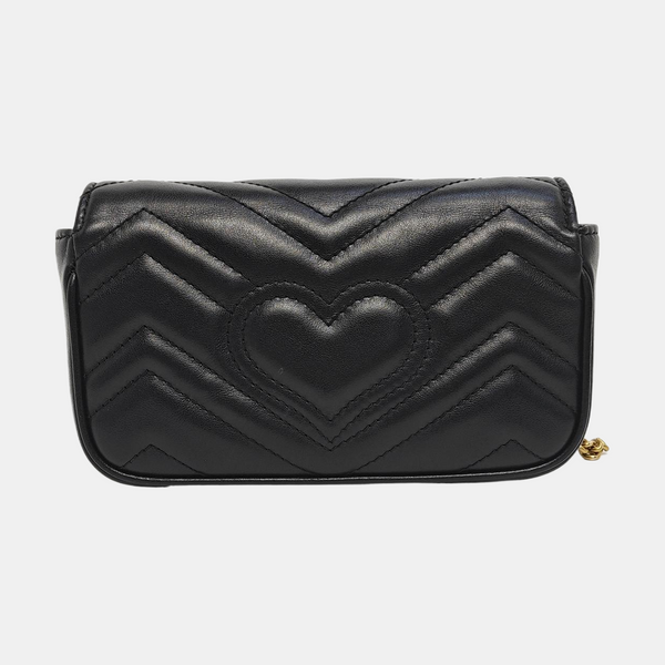 GG Marmont Mini Quilted Calfskin Black