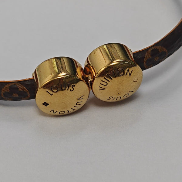 HISTORIC MINI MONOGRAM Leather Brown Bangle