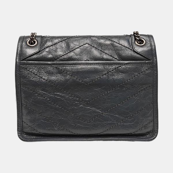 NIKI Small Chevron Calfskin Gray