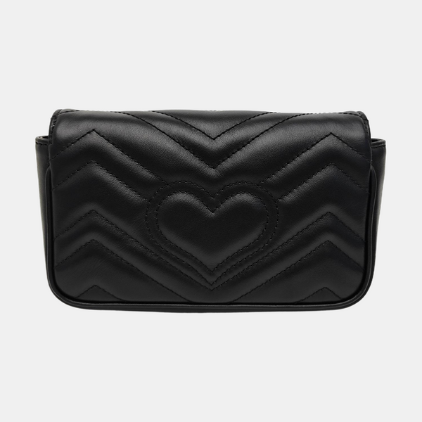 GG Marmont Mini Quilted Calfskin Black