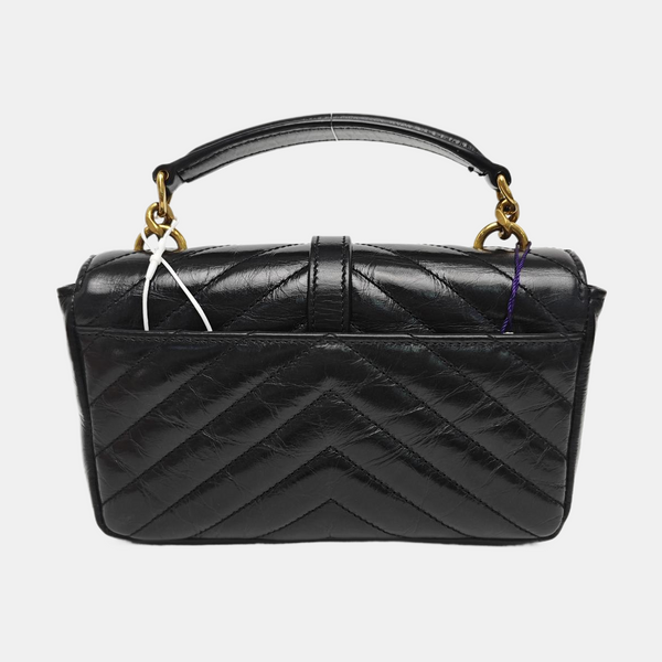 ENVELOPE Small Chevron Calfskin Black